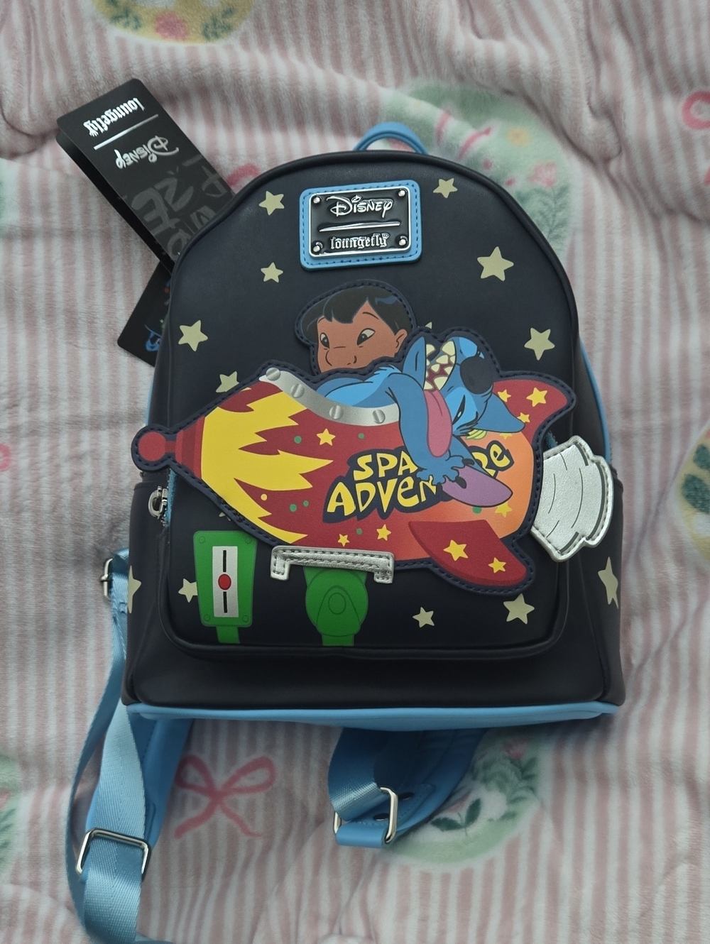 Loungefly Black & Light Blue Lilo & Stitch Space Adventure Mini Backpack